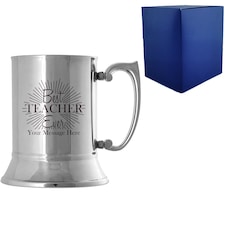 Personalised Best Teacher Ever Design Engraved Metal Tankard