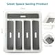 image 2 of Plastic Kitchen Cutlery Tray Organiser Rack Holder Drawer Insert Tidy Storage Grey