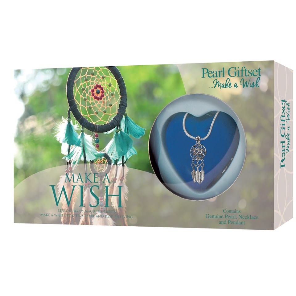 image 1 of Open-Your-Own Dreamcatcher Pearl Pendant Necklace Gift