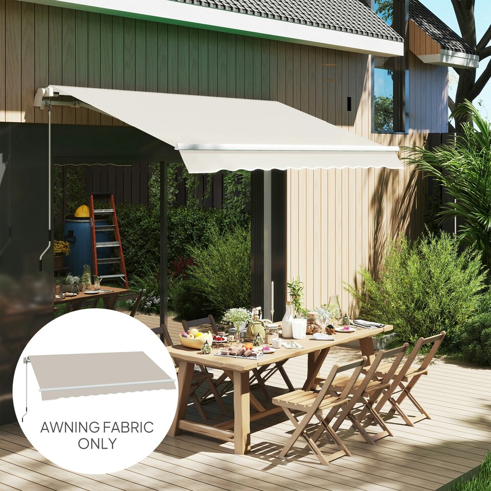 image 1 of Outsunny Replacement Canopy for 3 x 2.5 m Awning (Fabric Only) Cream | Cream