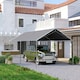 image 8 of Outsunny 2-Rooms Outdoor Carport Galvanized Steel Frame UV Resist