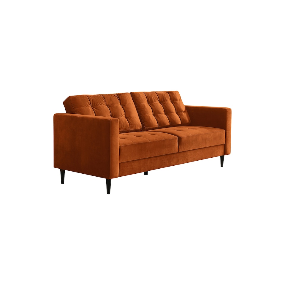image 1 of Furniturebox Jolene 3 Seater Burnt Orange Velvet Sofa