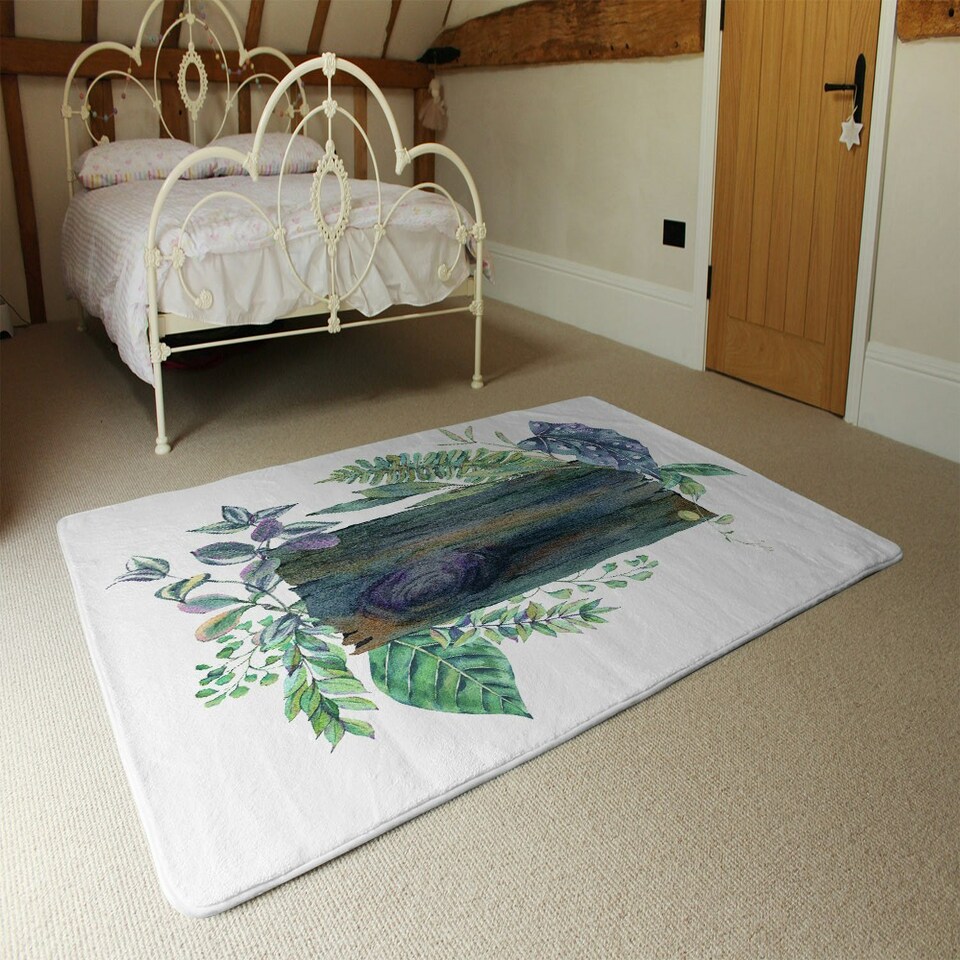 image 1 of Green Leaves Board (Rug) Green | Large: 140x200cm