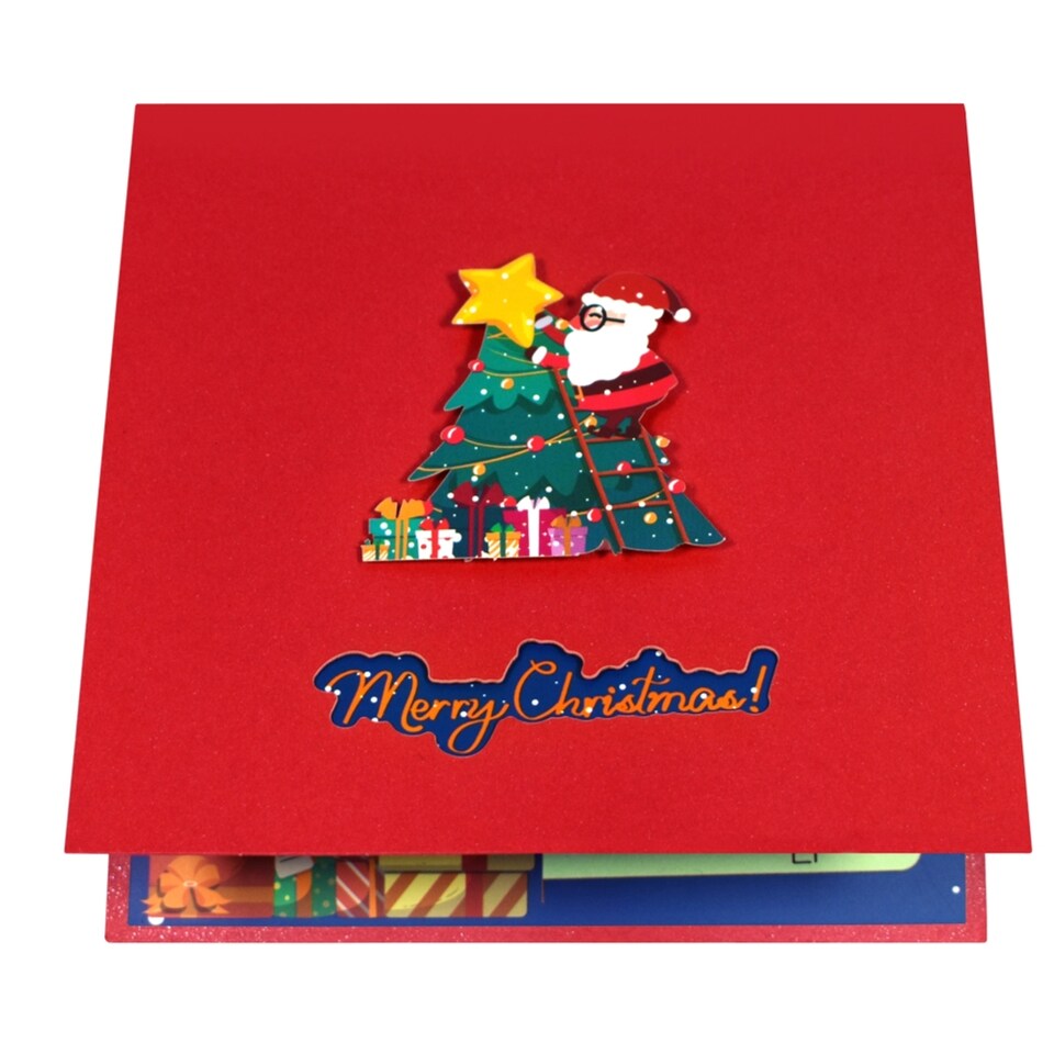 image 1 of Santa Driving a Red Car Festive 3D Pop Up Christmas Card