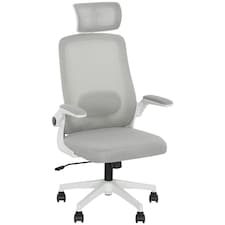 HOMCOM Executive Mesh Office Chair with Headrest, Lumbar Support, Grey 