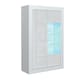image 1 of White Display Cabinet 93cm Gloss Doors Free LED Modern Storage Unit | White