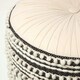 image 4 of Homescapes Priya Cream & Black Macrame Boho Pouffe
