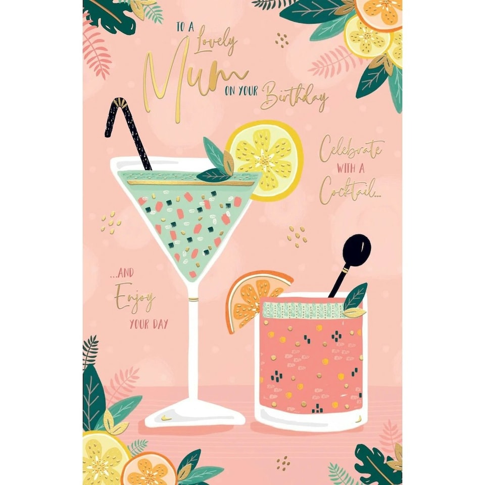 image 1 of Cocktails Design Mum Birthday Card