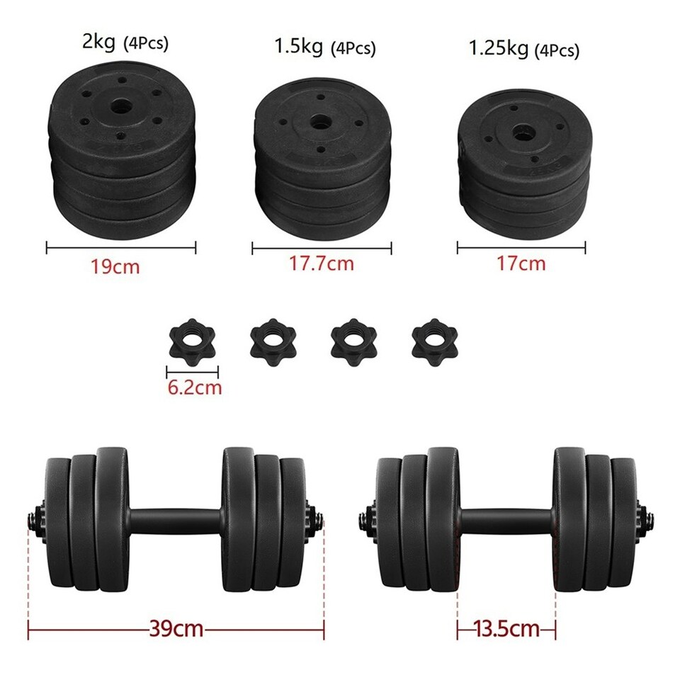image 1 of Yaheetech 20 KG Man Workout Body Building Training Home Dumbbell Set Black