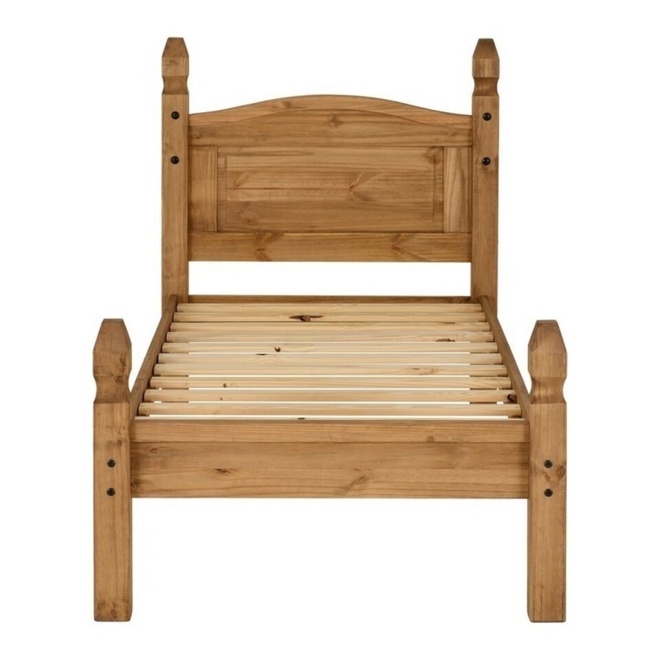 image 1 of Corona 3 Feet Bed Low Foot End - L206.5 x W101.5 x H117 cm - Distressed Waxed Pine