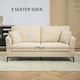 image 9 of HOMCOM Modern 3 Seater Sofa, Linen Fabric Sofa Couch Living Room Beige White
