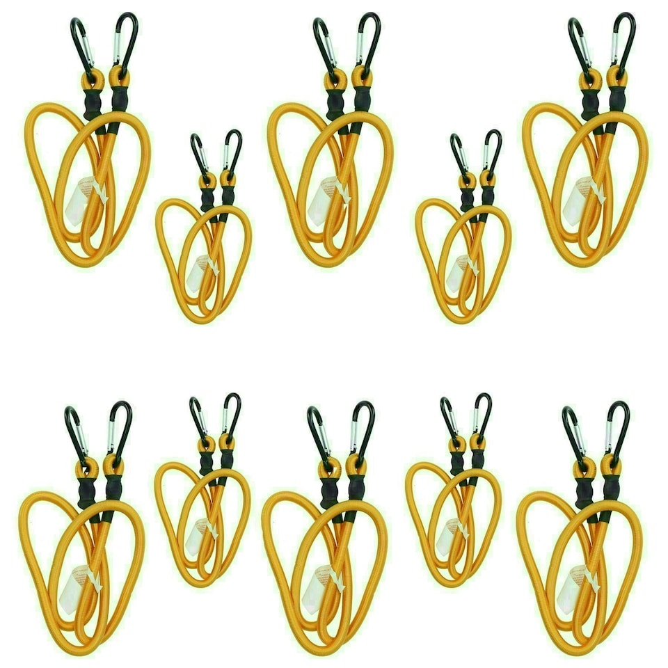 image 1 of 48" Bungee Rope with Carabiner Clips Cords Elastic Tie Down Fasteners 10pc