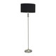 image 3 of ValueLights Maggie Brushed Chrome Candlestick Floor Lamp with Black Shade with LED Bulb