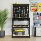 image 9 of COSTWAY Workbench 290KG Work Table w/2 PCS Pegboard-Black