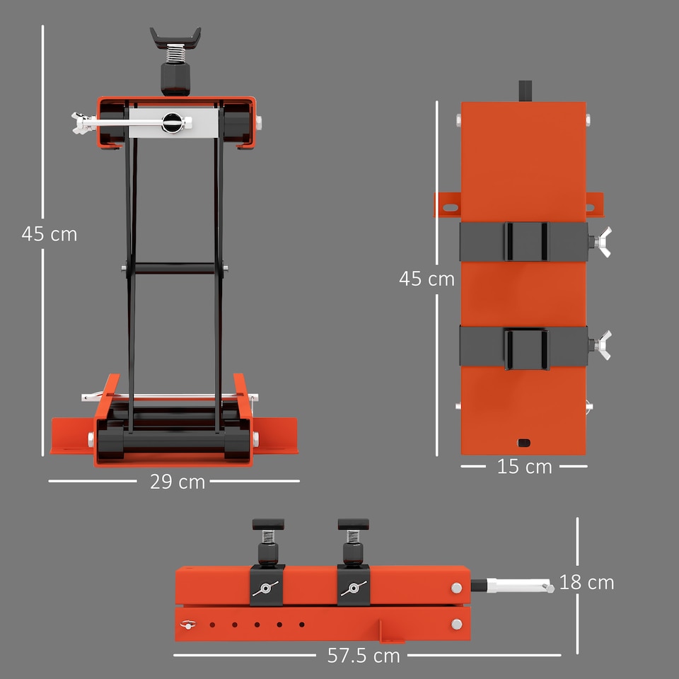 image 1 of HOMCOM 500 kg Motorcycle Scissor Lift Jack, Heavy Duty Steel Adjustable Motorbike Lifting Hoist Stand with Safety Pin, Foldable Lifter for Dirt Bike Repair Maintenance, 45x15 cm Large Platform, Orange