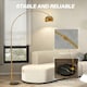 image 7 of HOMCOM Arc Floor Lamp for Living Room, Free Standing Tall Lamp, Gold Tone Gold