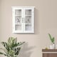 image 2 of Teamson Home Wooden Bathroom Wall Cabinet White With 2 Glass Doors