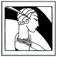 Art deco woman (Picture Frame) Grey | XS
