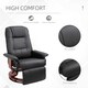 image 6 of HOMCOM 360 Swivel Recliner Chair with Footstool, Manual Recliner Armchair with Wooden Base, PU Leather Upholstered Reclining Chair for Living Room, Bedroom, Office, Black