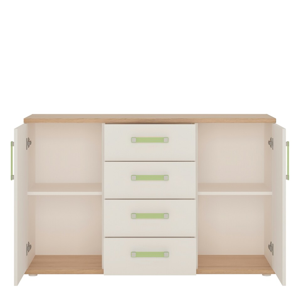 image 1 of 4KIDS 2 Door 4 Drawer Sideboard with Lemon Handles