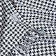 image 7 of Homescapes Black Houndstooth 100% Cotton Bedspread Throw - 225 x 255 cm Black