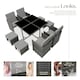 image 3 of Garden Table and Chairs Bilbao - 8 seats, weather & UV-resistant, rain cover - Grey