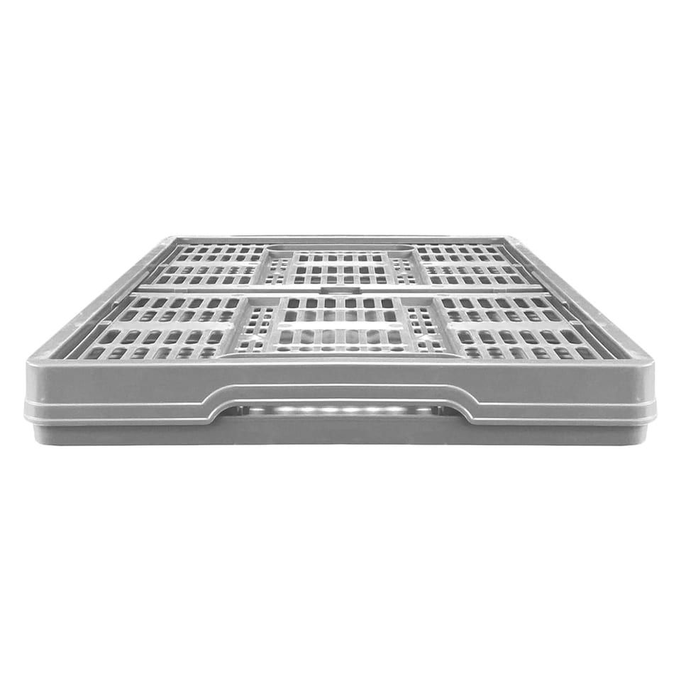 image 1 of 5 x 32 Litre Multipurpose Foldable Stacking Crates Complete With Handles Perfect For Storage Grey