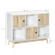 image 7 of HOMCOM Bookcase, Display Cabinet with 6 Storage Cubes for Living Room Natural