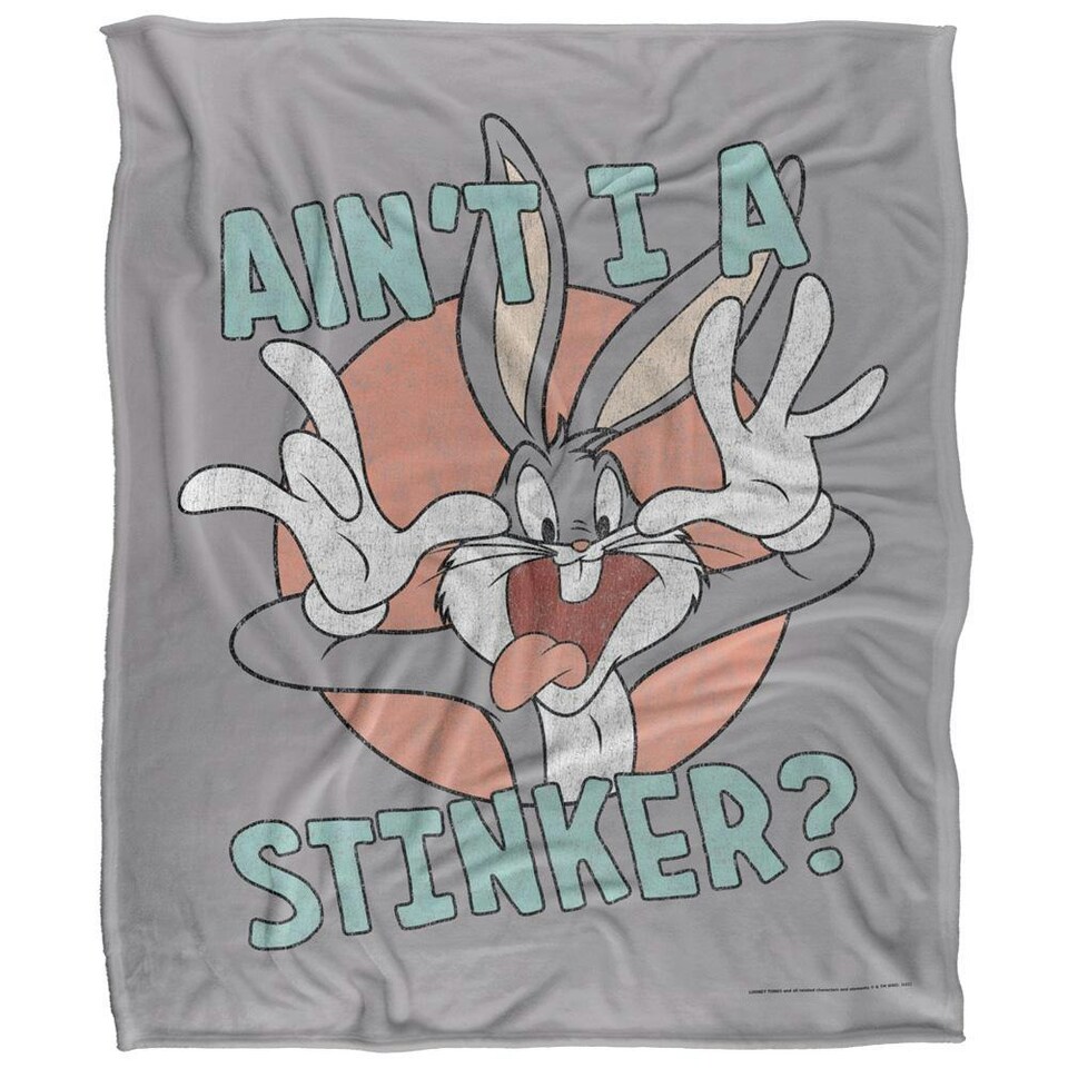 image 1 of Looney Tunes Aint I A Stinker Bugs Bunny Blanket - Multicoloured - One Size