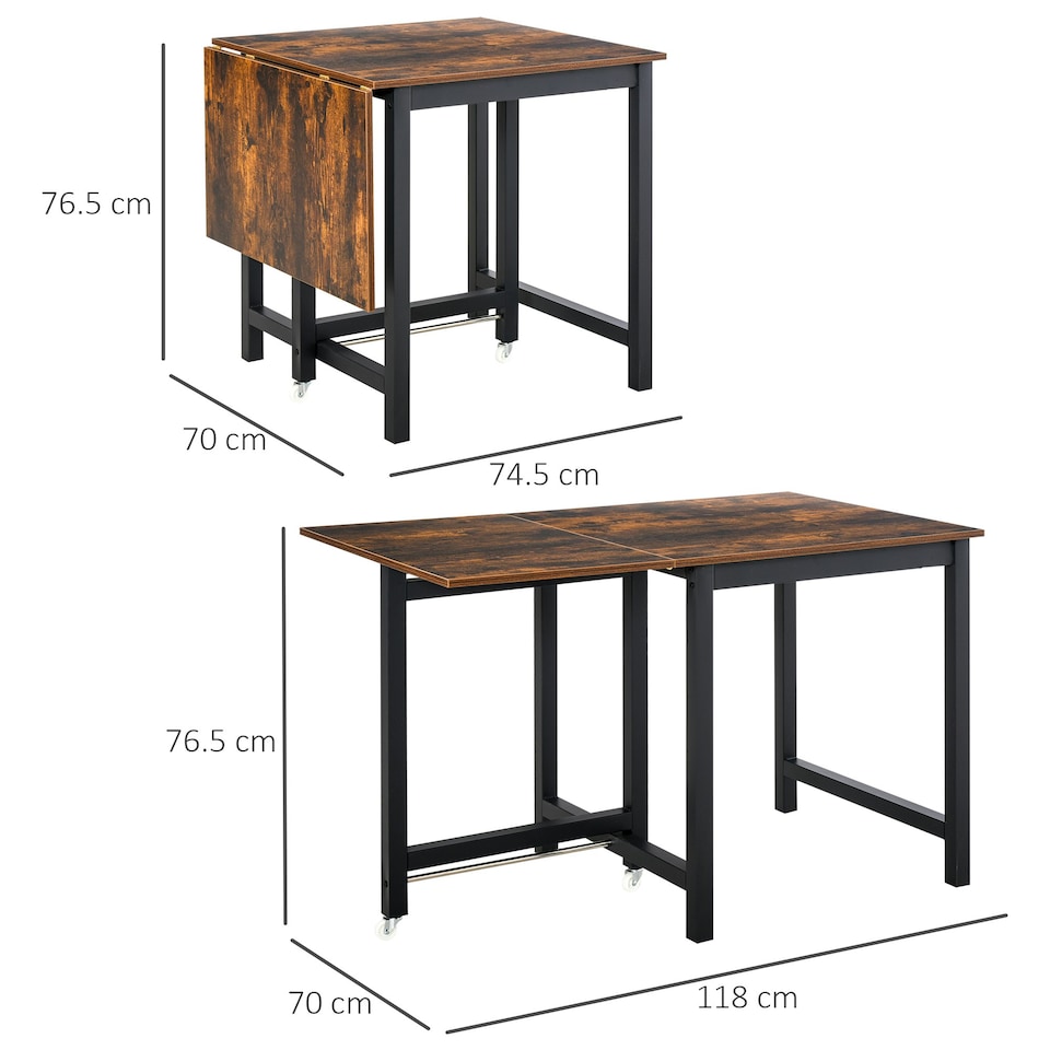 image 1 of HOMCOM Drop Leaf Kitchen Foldable Table Folding Table Foldable for Dining Room