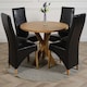 image 2 of Oregon Round Oak Dining Table with Lola Leather Chairs Black