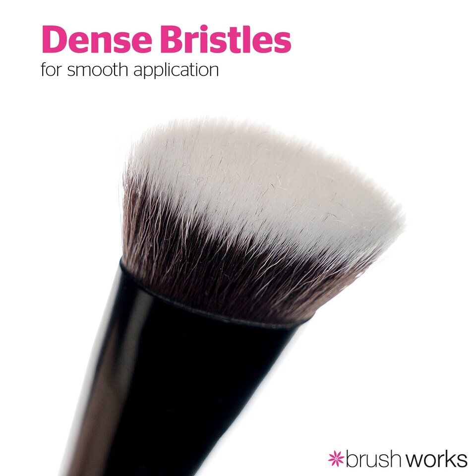 image 1 of Brushworks No. 11 Flat Top Contour Brush | Black