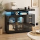 image 2 of HOMCOM High Gloss Sideboard with LED Lights, Power Outlets, Drawers