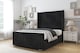 image 2 of Sloomy Rutherford Black Naples Bed Frame With Mattress With 50"  Upholstered Wingback Headboard 4' Small Double