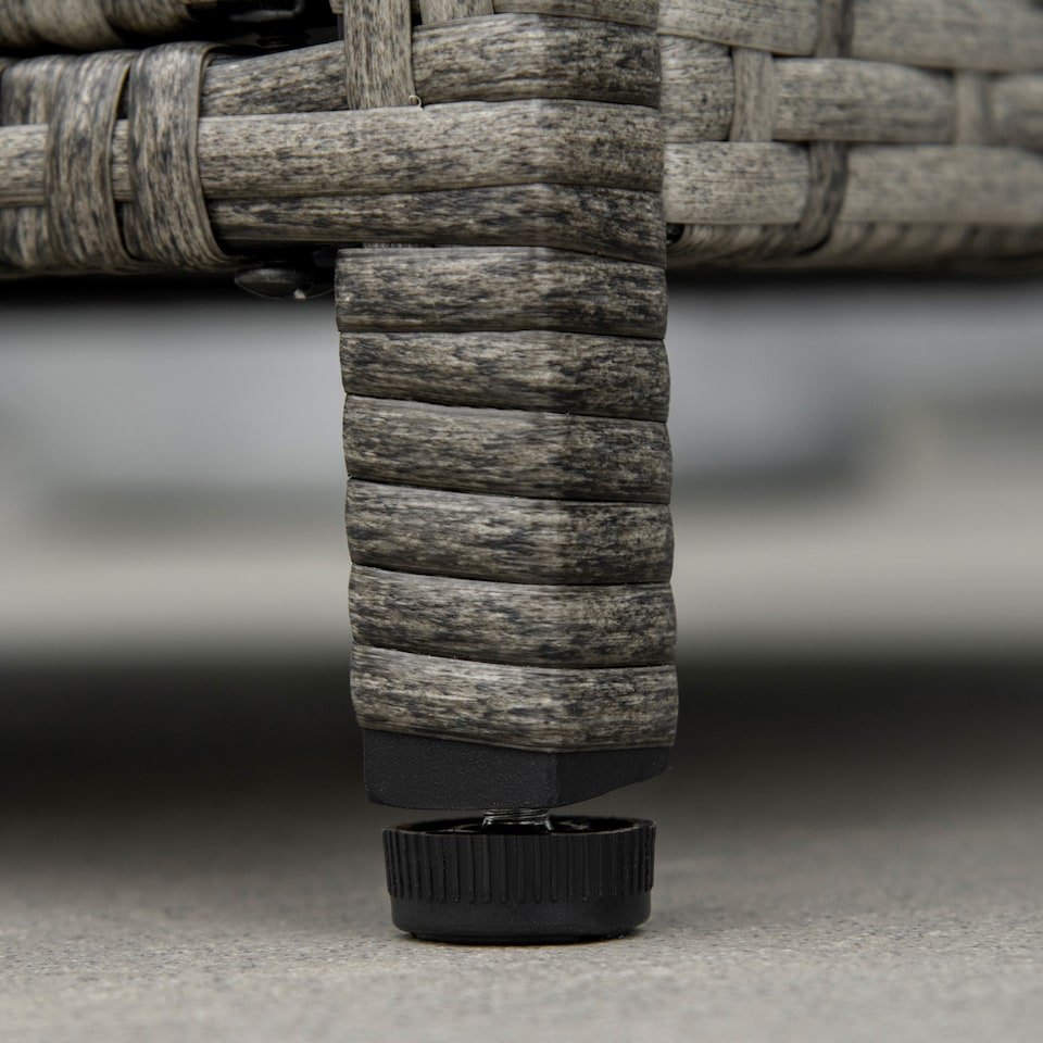 image 1 of Outsunny Outdoor PE Rattan Gas Fire Pit Table, Patio Square Propane Heater with Rain Cover, Glass Windscreen, and Lava Stone, 50,000 BTU, Grey