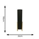 image 3 of ValueLights Henry Wooden Base Midi Floor Lamp with Tall Charcoal Fabric Shade