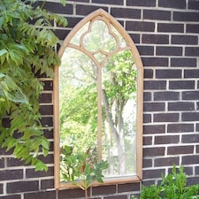 Primrose Wooden Gothic Glass Garden Mirror 3ft 7in x 2ft