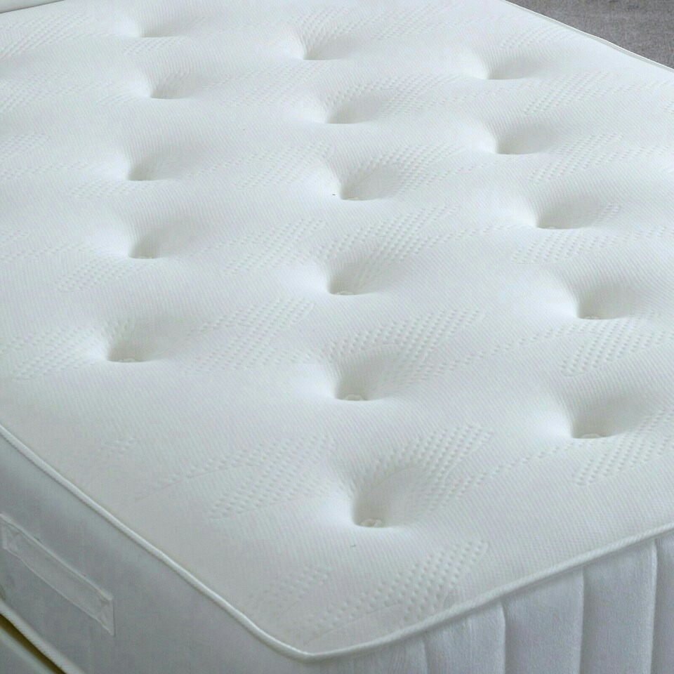 image 1 of Grayson White Wooden Ottoman Bed And Quartz 1000 Pocket Sprung Mattress King Size N/A