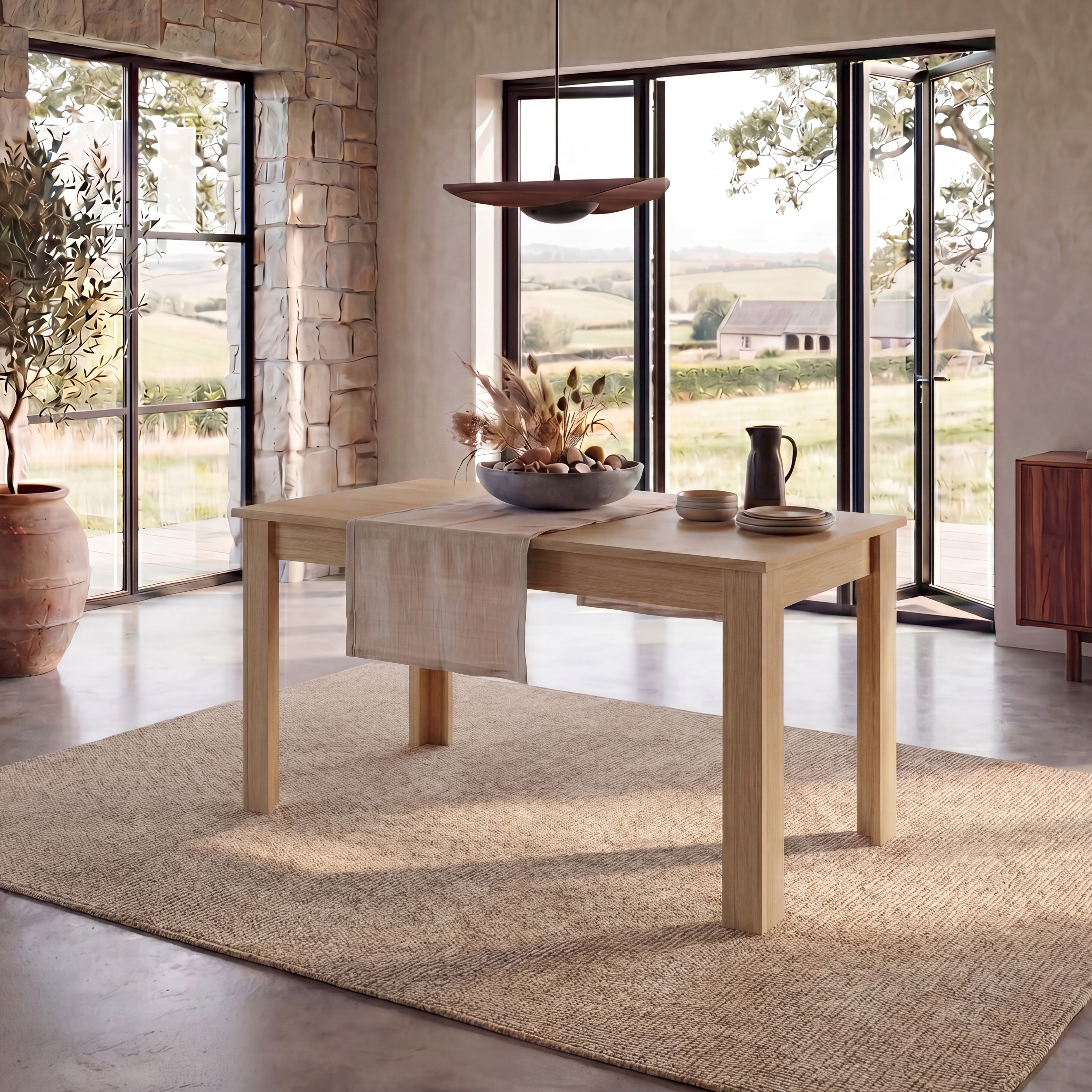 Vida Designs Medina 4 Seater Family Dining Room Table - Oak