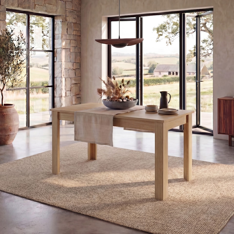 image 1 of Vida Designs Medina 4 Seater Family Dining Room Table - Oak