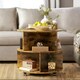 image 4 of Industrial 3 Tier Rolling Coffee Table Rustic Brown Brown