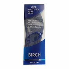 BIRCH Gents Gel Insoles - Cushioning & Pressure Relief Sizes 42-46 | Blue