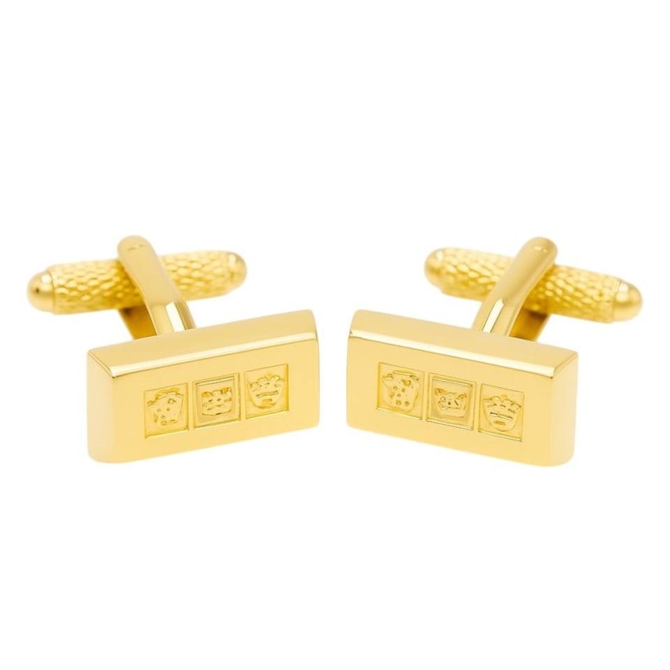 image 1 of Gold Ingot Cufflinks - Onyx Art CK234