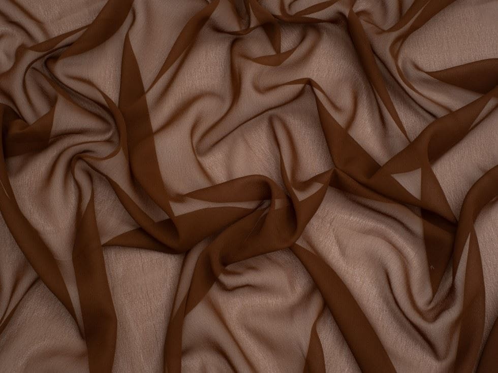 Minerva Core Range Brown Light Sheer Chiffon Fabric for Dressmaking, 110cm / 43" Wide - per metre