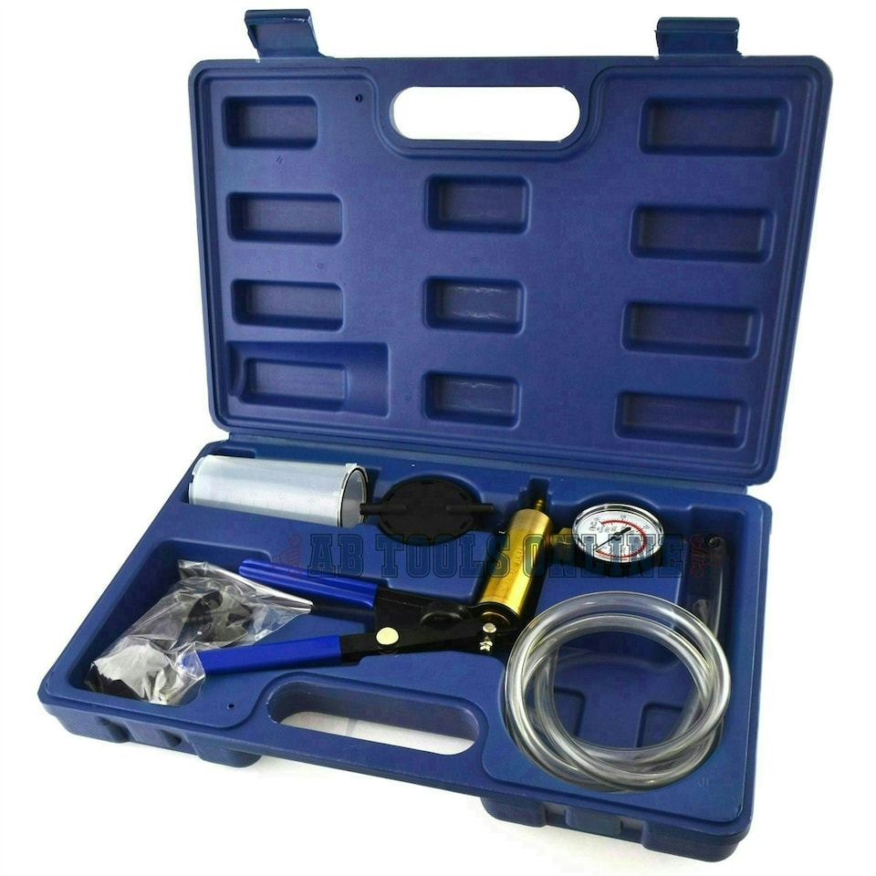 image 1 of 16pc Hand Held Vacuum Pump Brake Line Bleed Car Bike Bleeder Suction TE873