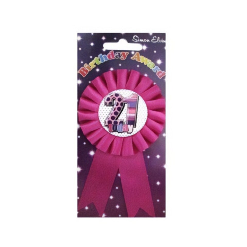 Simon Elvin 21st Birthday Award Ribbon - Magenta - One Size