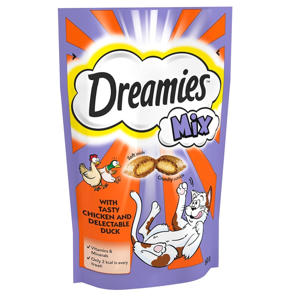 image 1 of Dreamies Chicken and Duck 60g (Pack of 8)