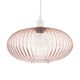 image 1 of Modern Designer Soft Pink Line Ribbed Glass Oval Pendant Lamp Shade | Pink