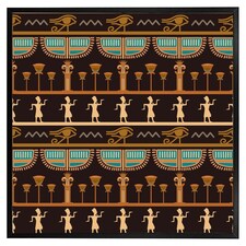 Orange & black hieroglyphs (Picture Frame) Black | S