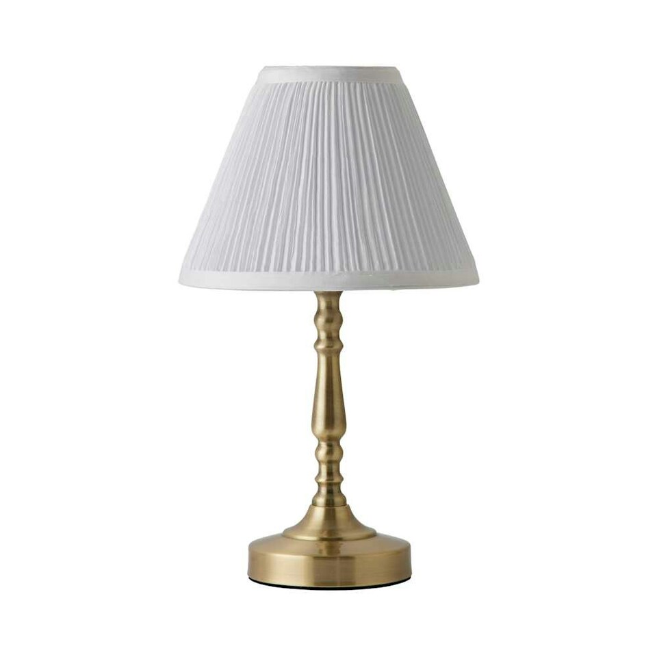 image 1 of ValueLights Sienna Brass Touch Table Lamp Cream Shade & Bulb Gold
